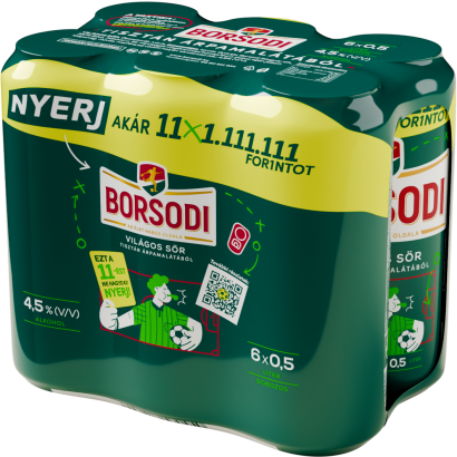 Borsodi világos sör 4,5% 6 x 0,5 l