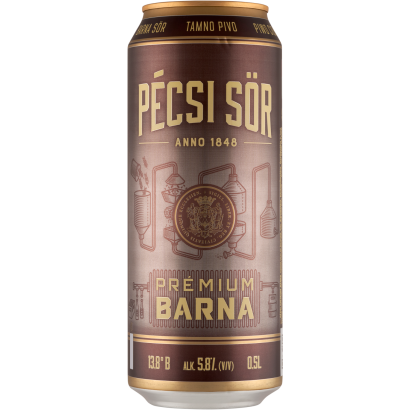 Pécsi Sör Prémium Barna minőségi barna sör 5,8% 0,5 l
