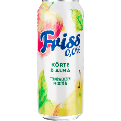 Friss 0,0% körte és alma ízű üdítőital és alkoholmentes malátaital keveréke 0,5 l