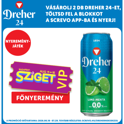 Dreher 24 Lime-Menta alkoholmentes világos sör és lime-menta ízű ital keveréke 0,0% 0,5 l