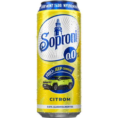Soproni citromos alkoholmentes sörital 0,0% 500 ml