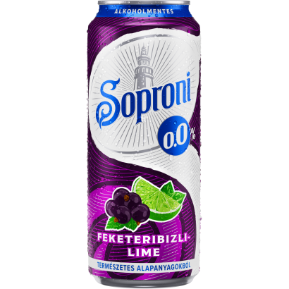 Soproni feketeribizli-lime-os alkoholmentes sörital 0,0% 500 ml