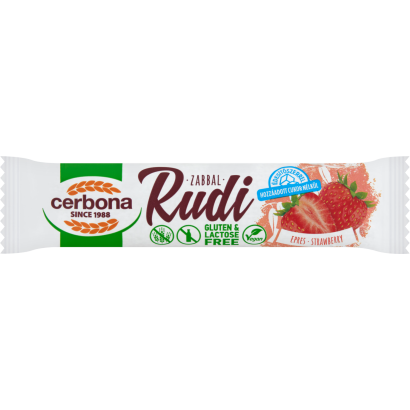Cerbona Rudi gluténmentes laktózmentes zabrúd epres töltelékkel kakaós bevonattal 30 g