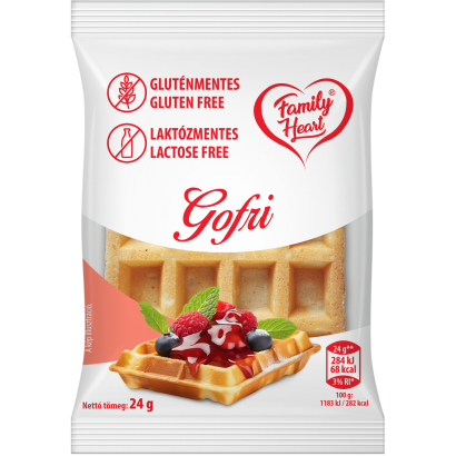 Family Heart glutén- és laktózmentes gofri 24 g