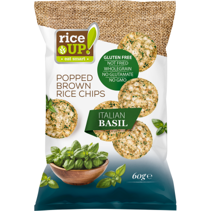 Rice Up gluténmentes chips Basil 60 g