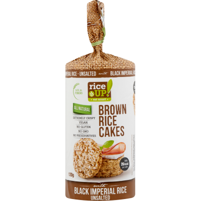 RiceUp! Eat Smart natúr teljes kiőrlésű puffasztott rizs barna és fekete rizzsel 120 g