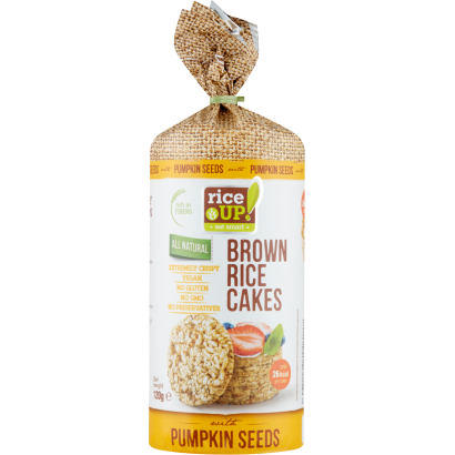 RiceUp! Eat Smart puffasztott teljes kiőrlésű barna rizs szelet tökmaggal 120 g