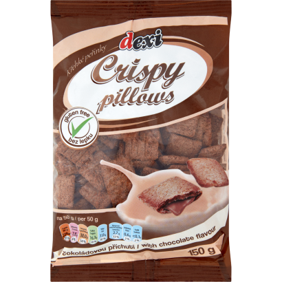 Dexi gluténmentes ropogós párnák csokoládé ízesítésű töltelékkel 150 g