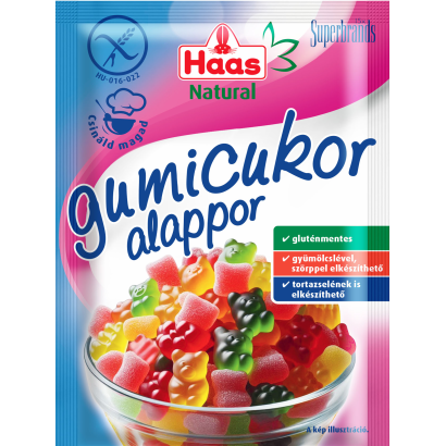 Haas Natural gumicukor alappor 39 g
