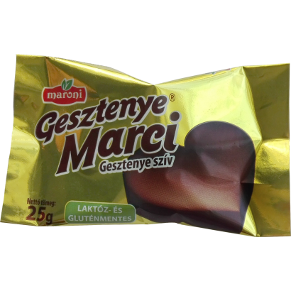 Maroni Gesztenye Marci natúr gesztenye szív kakaós bevonómasszával mártva 25 g