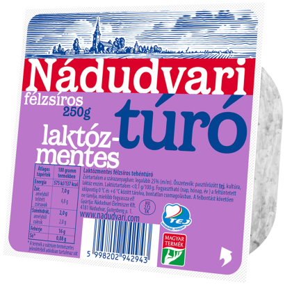 Nádudvari laktózmentes félzsíros tehéntúró 250 g