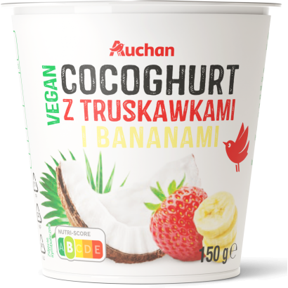 Auchan Kedvenc Vegán joghurt eper-banán 150 g