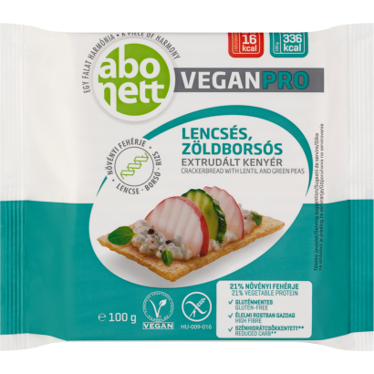 Abonett VeganPro lencsés, zöldborsós extrudált kenyér 100 g