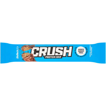 BioTechUSA Crush toffee-kókusz ízű fehérjeszelet karamell ízű réteggel és édesítőszerrel 64 g