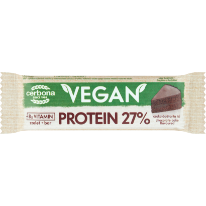 Cerbona Vegan magas fehérjetartalmú csokoládétorta ízű szelet kakaós bevonattal 40 g