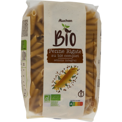 Auchan Kedvenc BIO teljeskiörlésű penne 500 g