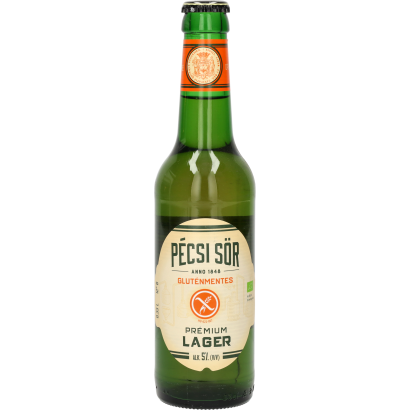 BIO Pécsi Prémium Lager gluténmentes 5%-os sör 0,33 l