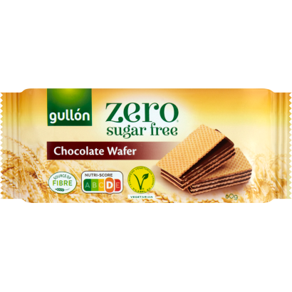 Gullón Zero kakaós ízesítésű krémmel töltött ostya édesítőszerrel, cukormentes 60 g