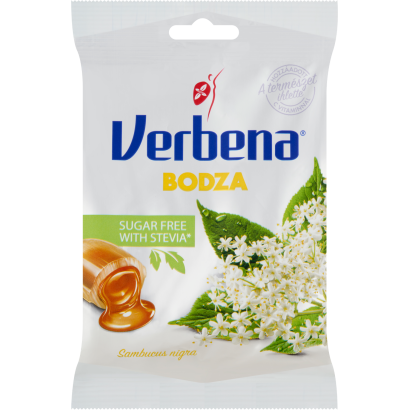 Verbena töltött keménycukorka édesítőszerekkel, bodzavirág kivonattal és C vitaminnal 60 g