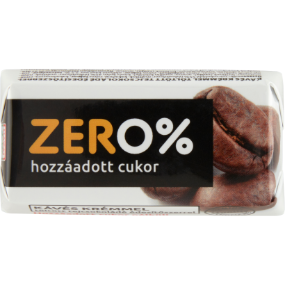 Szerencsi Zero% kávés krémmel töltött tejcsokoládé édesítőszerrel 21 g