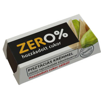 ZERO pisztáciás krémmel töltött tejcsokoládé édesítőszerrel 21 g