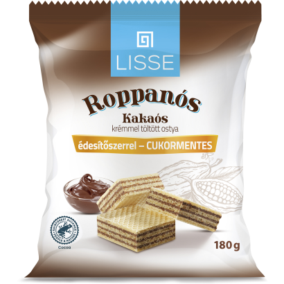 Kakaós krémmel töltött ostya édesítőszerrel 180 g