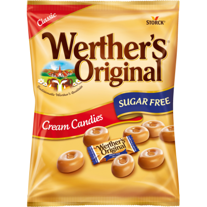 Werther's Original cukormentes tejszínes töltetlen keménycukorka édesítőszerekkel 70 g
