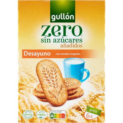 Gullón Zero teljes kiőrlésű gabonával készült reggeliző keksz édesítőszerrel 6 x 36 g (216 g)