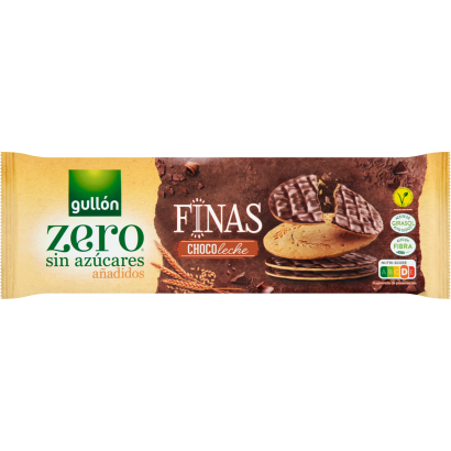 Gullón Zero Finas keksz tejcsokoládé bevonattal, cukor hozzáadása nélkül, édesítőszerrel 150 g
