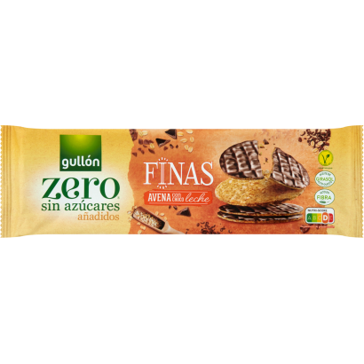 Gullón Zero zabkeksz tejcsokoládé bevonattal, cukor hozzáadása nélkül, édesítőszerrel 150 g