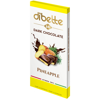Diabette töltött étcsokoládé (ananász ízű) 80 g