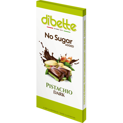 Dibette NAS pisztáciás étcsokoládé hozzáadott cukor nélkül, gluténmentes 80 g