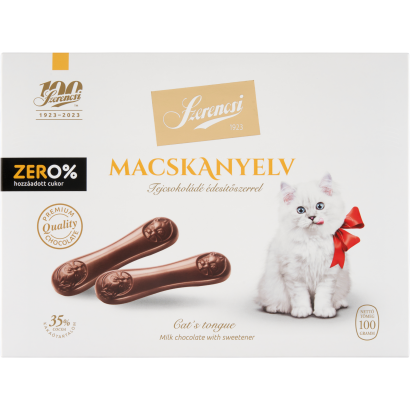 Szerencsi Zero% Macskanyelv tejcsokoládé édesítőszerrel 100 g