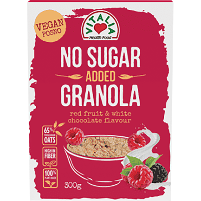 Vitalia Granola fehércsokoládéval és piros gyümölcsökkel, édesítőszerekkel 300 g