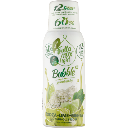 FruttaMax Bubble12 Light bodza-lime-menta ízű gyümölcsszörp édesítőszerekkel 500 ml