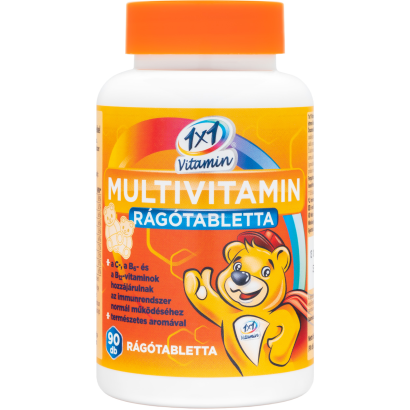 1x1 Vitamin multivitamin narancs ízű étrend-kiegészítő rágótabletta 90 x 800 mg (72 g)