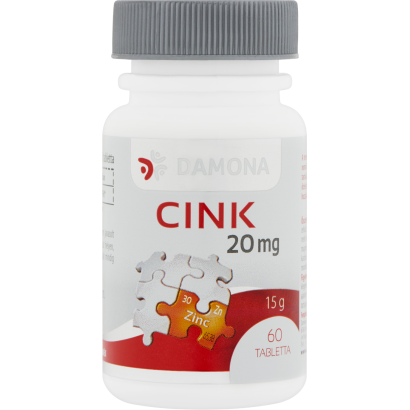 Damona Cink 20 mg étrend-kiegészítő tabletta 60 db 15 g