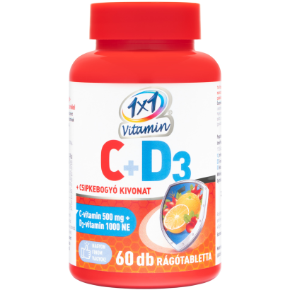 1x1 Vitamin 500 mg C-vitamin + 1000 NE D3-vitamin csipkebogyó 60 db