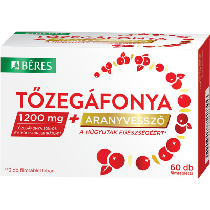 Béres Tőzegáfonya + Aranyvessző filmtabletta 60 x 1,275 g (76,5 g)