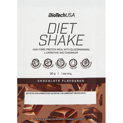 BioTechUSA Diet Shake csokoládé ízű tejsavófehérje italpor édesítőszerrel 30 g