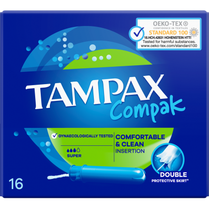 Tampax Compak Super Applikátoros Tampon, 16 db