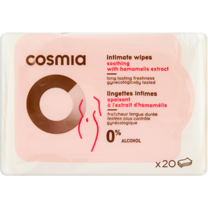 Cosmia intim törlőkendő 20 db