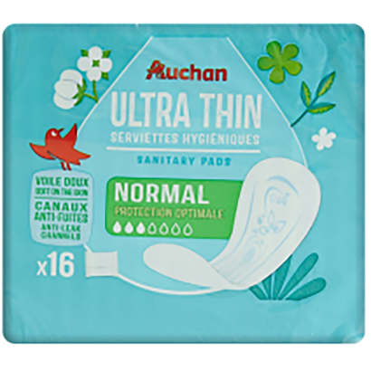 Auchan Kedvenc egészségügyi betét ultra vékony normál 16 db
