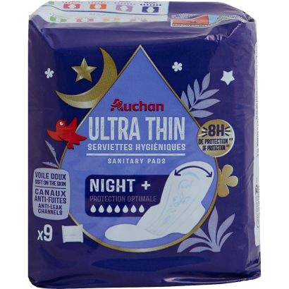 Auchan Kedvenc betét night ultra vékony 9 db