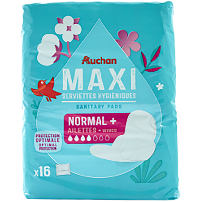 Auchan Kedvenc egészségügyi betét maxi normál+ 16  db