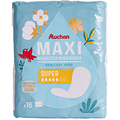 Auchan Kedvenc egészségügyi betét maxi szuper 16  db