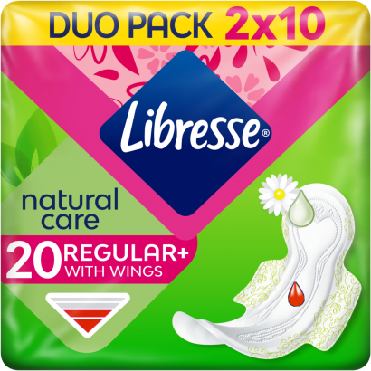 Libresse Regular+ Natural Care szárnyas egészségügyi betét 2 x 10 db