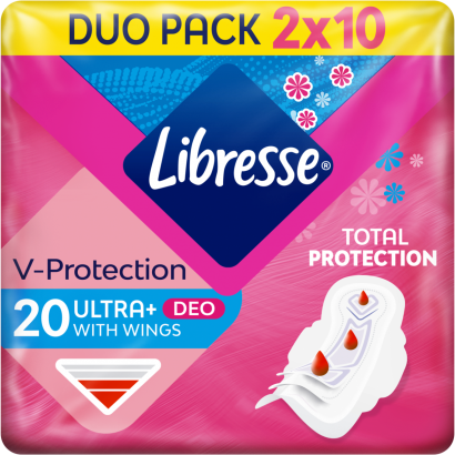 Libresse Ultra+ Deo szárnyas egészségügyi betét illatosított 2 x 10 db