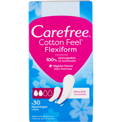 Carefree Cotton Feel Flexiform tisztasági betét illatanyagmentes 30 db