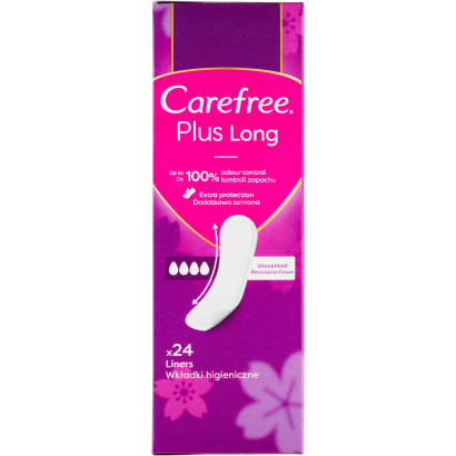 Carefree Plus Long tisztasági betét illatanyagmentes 24 db